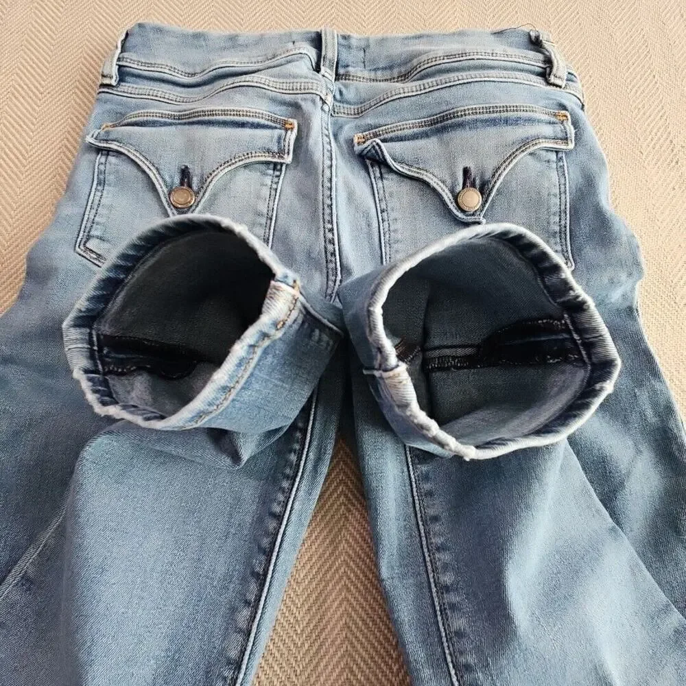 Hudson Los Angeles Jeans Women's Size 30 (30x28) Blue Collin‎ Skinny Flap Pocket